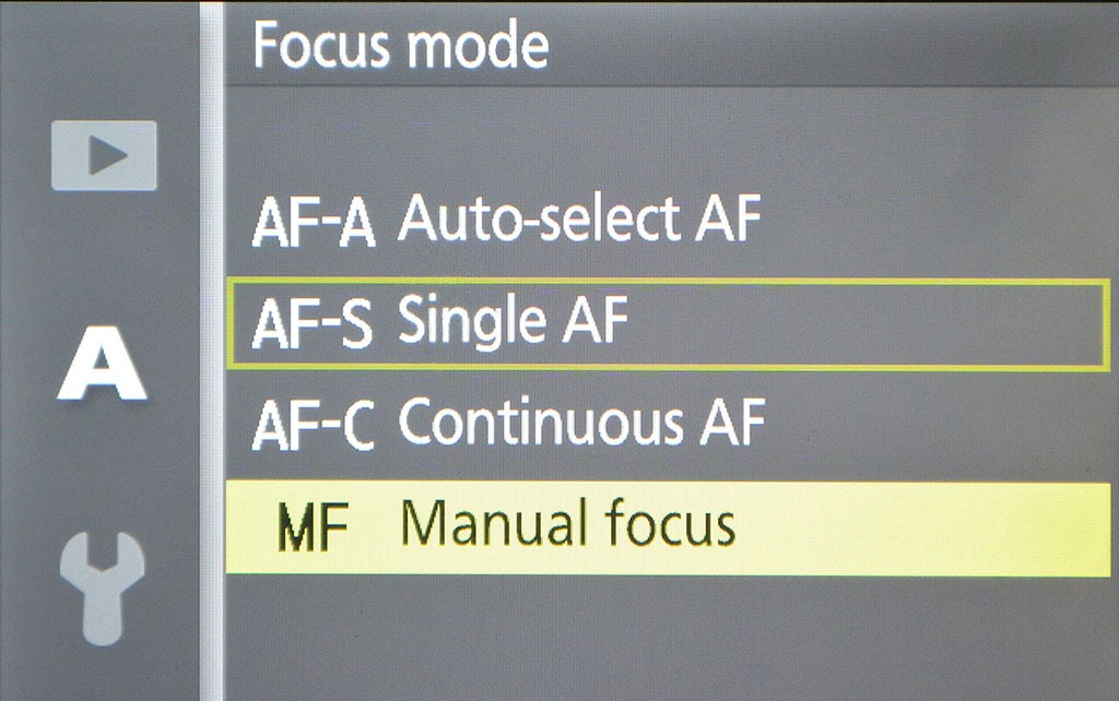 Focusing settings are in the camera menu