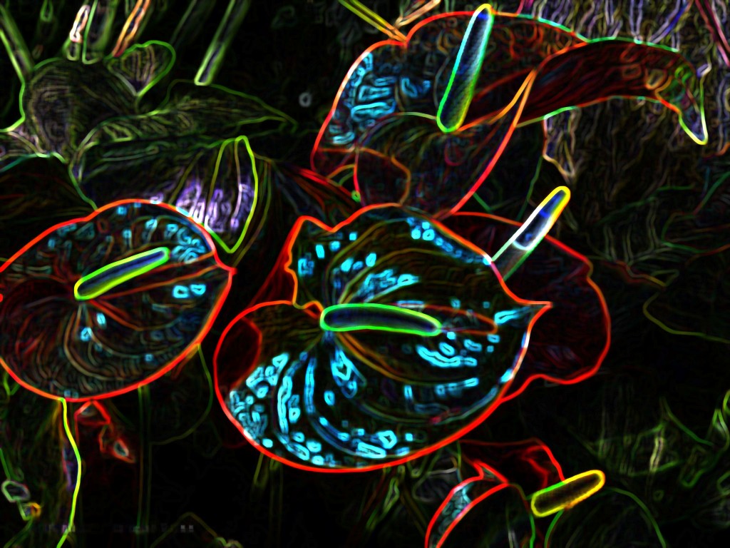 "Glowing Edges' applied to base image