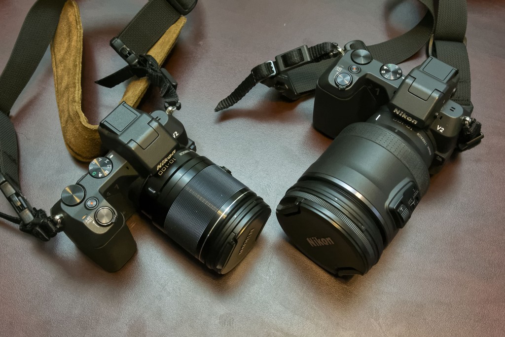 The 1 Nikon 10-100 f/4.5-5.6 PD zoom is much larger and beefier than its non-PD sibling.