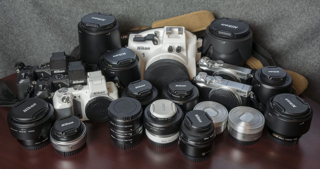 My Nikon 1 system: 6 camera bodies and 13 lenses
