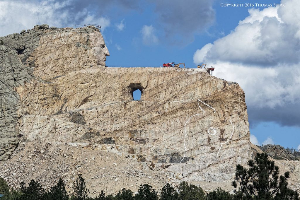 Nikon 1 J5 + 1 Nikon 70-300mm f/4.5-5.6 @ 70mm, efov 189mm, f/5, 1/2000 sec, ISO-160. Crazy Horse Memorial, South Dakota.