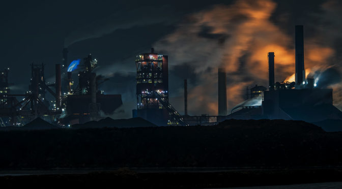Steel Mill at Night
